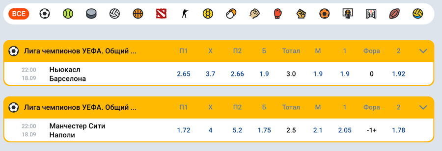 Ставки на спорт